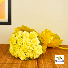 15 Yellow Carnations Bunch