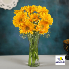 Yellow Mystique Gerbera Vase