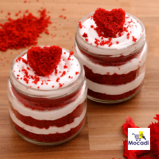 Heart Red Velvet Cake Jar Set of 2